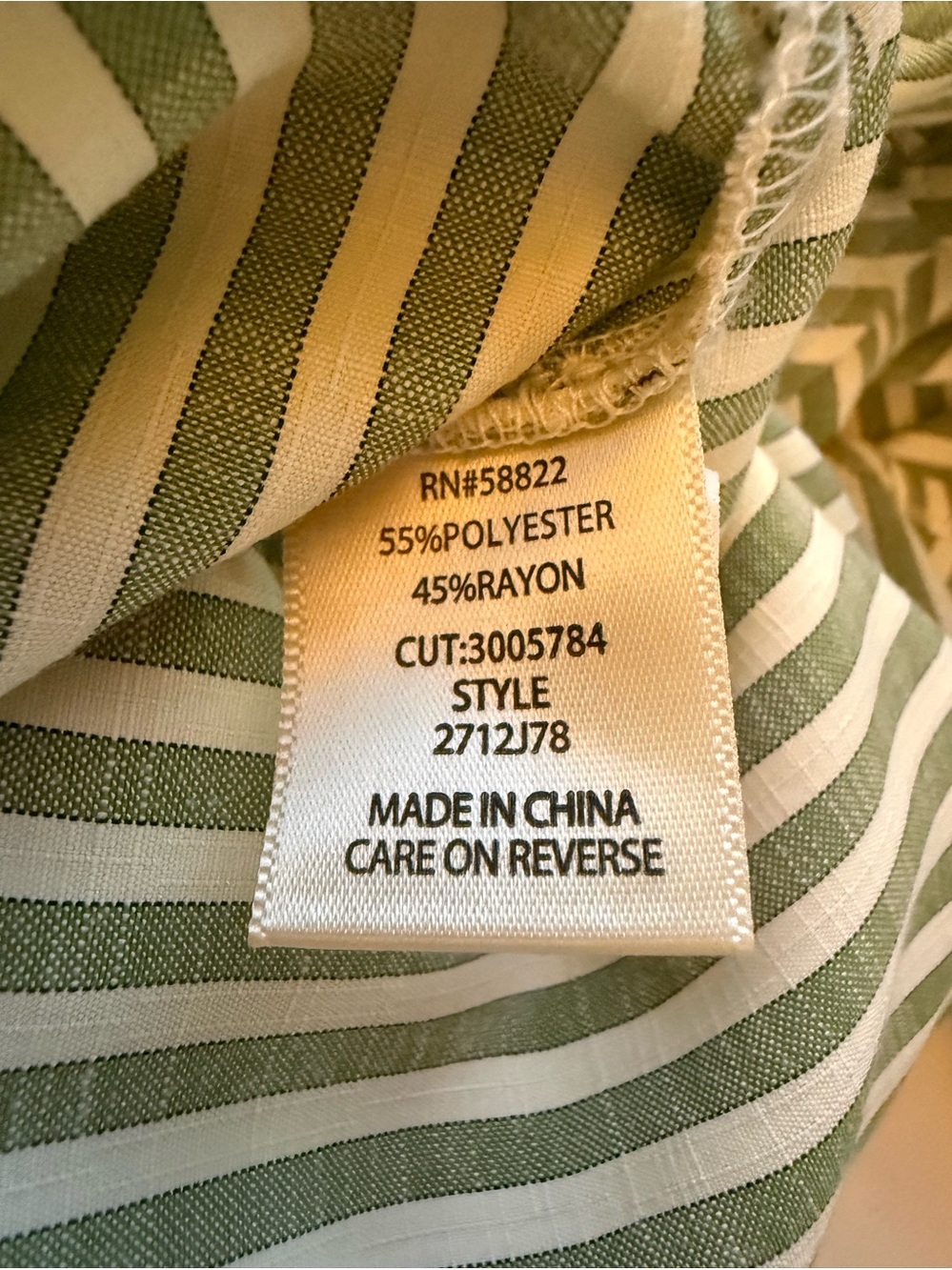 MAX STUDIO Stripe Oversize Long Sleeve Button-Up Tunic in green/ivory Sz M - Picture 11 of 15